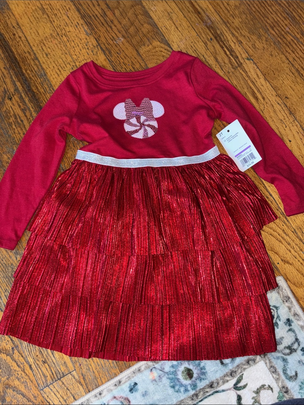 Disney jumping beans Minnie Mouse metallic tutu holiday dress